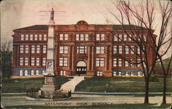 Davenport High School Iowa Postcard Postcard Postcard