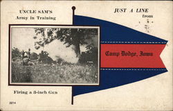 Just A Line From Camp Dodge Postcard