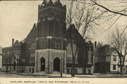 Methodist Episcopal Church and Parsonage Spencer, IA Postcard Postcard Postcard