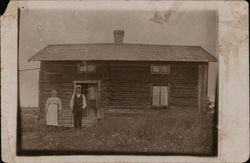 Couple Posing In Front of Home Sweden Postcard Postcard Postcard