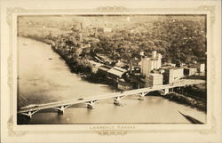 Bridge Across River Lawrence, KS Postcard Postcard Postcard