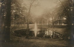 Fountain in Park Pond Wellesley, MA Postcard Postcard Postcard