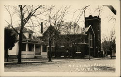 M. E. Church & Parsonage Postcard