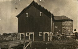 Basement Barn and Stone Silo Postcard