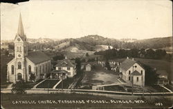 Catholic Church, parsonage & School Postcard