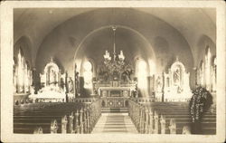 View Down Church Aisle Postcard