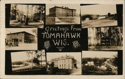 Greetings From Tomahawk Wisconsin Postcard Postcard Postcard