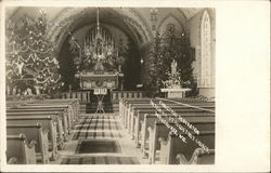 Christmas Decoration, Interior, St. Augustine's Church Wausaukee, WI Postcard Postcard Postcard