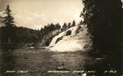 Bond Falls, Ontonagon River Bruce Crossing, WI Postcard Postcard Postcard