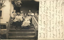 Snapshot of Family on Steps Postcard