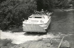 Crowd Waving From Boat Postcard