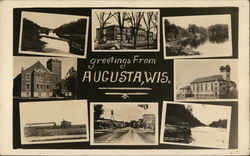 Greetings from Augusta, Wis. Postcard