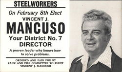 Steelworks Elect Vincent J. Mancuso, Dist. 7 Director Postcard