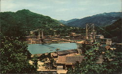 Suspension Bridge Over Green Lake Hsintien, Taiwan China Postcard Postcard Postcard