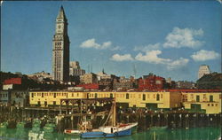 Downtown Skyline and Customs House Tower Boston, MA Postcard Postcard Postcard