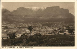 Cape Town & Table Mountain South Africa Postcard Postcard