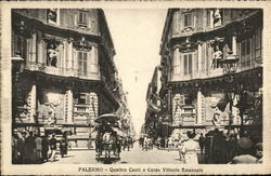 Quattro Canti e Corso Vittorio Emanuele Palermo, Italy Postcard Postcard