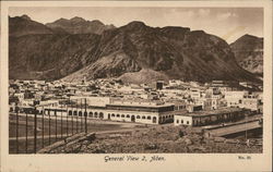 View of Town and Mountains Aden, Yemen Middle East Postcard Postcard