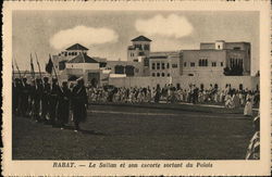 Le Sultan et Son Escorte Sortant du Palais Rabat, Turkey Greece, Turkey, Balkan States Postcard Postcard