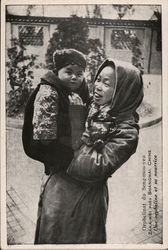 Woman and Orphan Shanghai, China Postcard Postcard