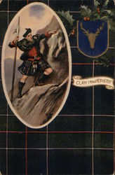 Clan Mackenzie Tartan and Crest Scotland Postcard Postcard