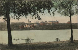 View of Town and Lake Postcard