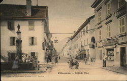 Vue du Grande Rue Villeneuve, France Postcard Postcard