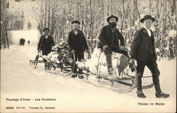 Paysage d'hiver - Les Forestiers - Winter Landscape - Foresters Postcard