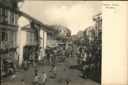 Native Street Bombay, India Postcard Postcard