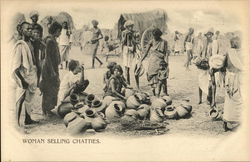 Woman Selling Chatties India Postcard Postcard