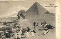 Pyramid and Sphynx Cairo, Egypt Africa Postcard Postcard