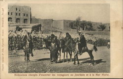 Bedouines charges d'escorter les voyageurs au Jordain et a la Mer Morte Arab Postcard Postcard