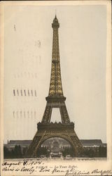 The Eiffel Tower Paris, France Postcard Postcard