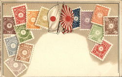 Japanese Stamps Postcard Postcard