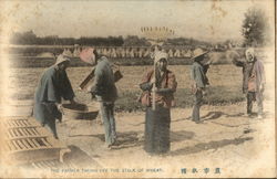 The Farmer Taking Off The Stalk Of Wheat Japan Postcard Postcard