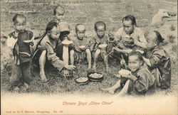 Chinese Boys "Chow Chow" China Postcard Postcard