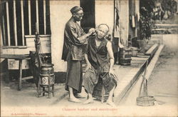 Chinese Barber and Earcleaner Postcard