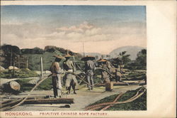 Primitive Chinese Rope Factory Postcard