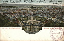 Die Haupt und Residenzstadt Karlsruhe aus der Vogelschau Postcard