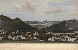 View of Town and Mountains Murnau, Germany Postcard Postcard