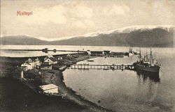 View of Village and Fjord Postcard