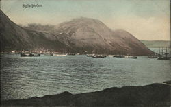 View of Town and Fjord Postcard