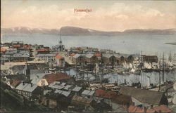 View of Town and Harbor Hammerfest, Norway Postcard Postcard