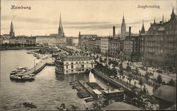 Jungfernstieg Hamburg, Germany Postcard Postcard