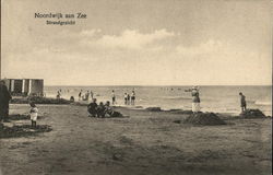 People at the Beach Noordwijk aan Zee, Netherlands Benelux Countries Postcard Postcard