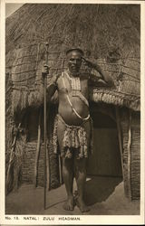 Zulu Headman, Natal South Africa Postcard Postcard