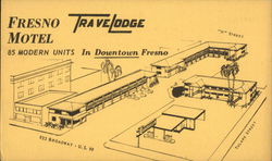 Fresno Motel Travelodge 85 Modern Units in Downtown Fresno 933 Broadway -U.S. 99 California Postcard Postcard Postcard