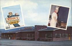 Brooks House of Bar-B-Q's Drive-In Restaurant Oneonta, NY Postcard Postcard Postcard