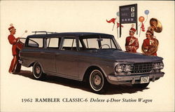 1962 Rambler Classic-6 Deluxe 4-Door Station Wagon Cars Postcard Postcard Postcard