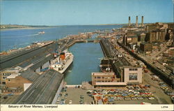 Estuary of River Mersey England Postcard Postcard Postcard